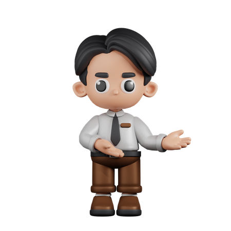 Businessman Pointing To Something  3D Illustration