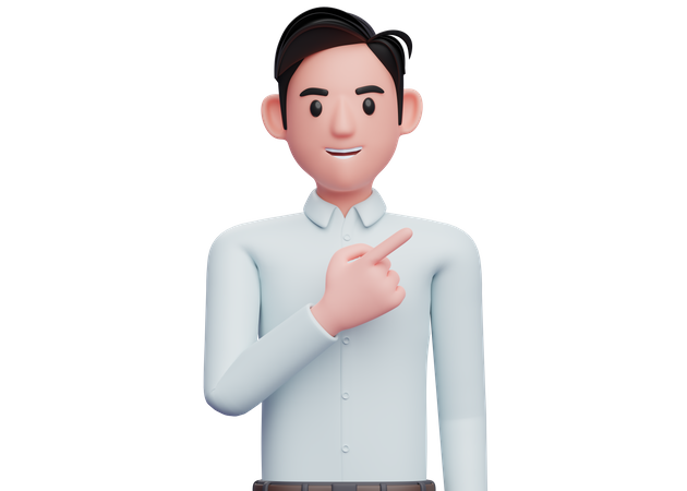 Businessman pointing to the top right  3D Illustration