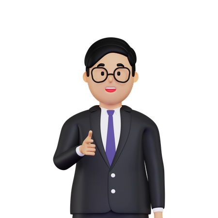 Businessman pointing towards the front  3D Illustration