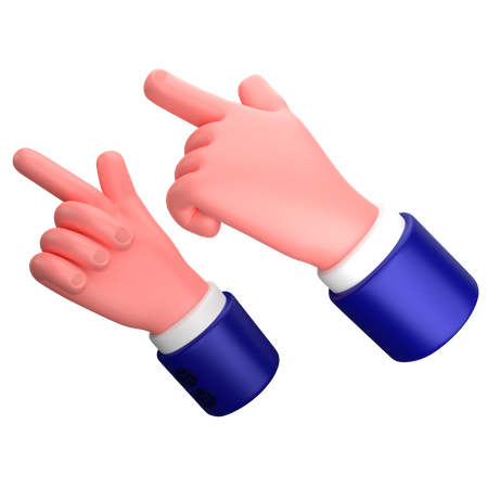 Businessman pointing two hand to the left gesture  3D Icon