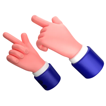 Businessman Pointing Two Hand To The Left Gesture 3 D Illustration 3D Icon