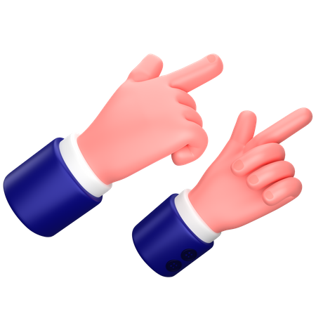 Businessman pointing two hand to the right gesture  3D Icon