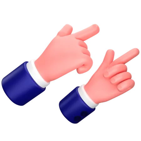 Businessman pointing two hand to the right gesture  3D Icon