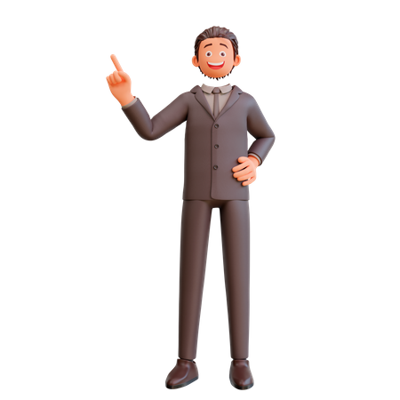 Businessman pointing up  3D Illustration