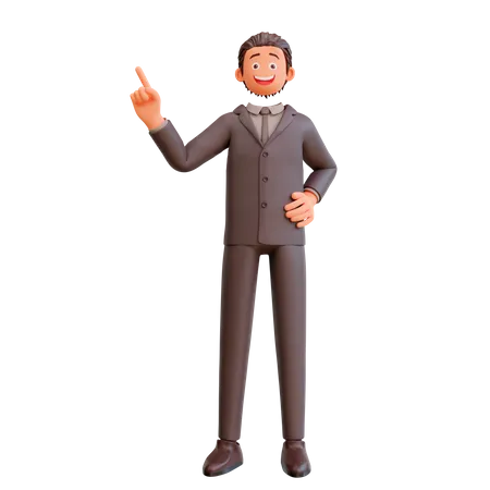 Businessman pointing up  3D Illustration