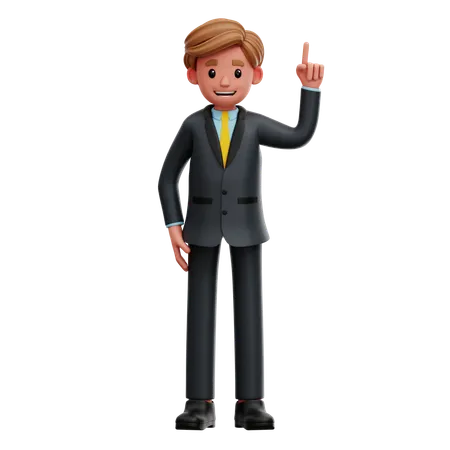 Businessman Pointing Up  3D Illustration