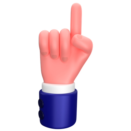 Businessman pointing up hand gesture  3D Icon