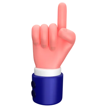 Businessman pointing up hand gesture  3D Icon