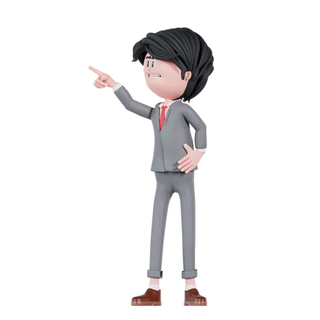 3 D Businessman Is Pointing Up 3D Illustration