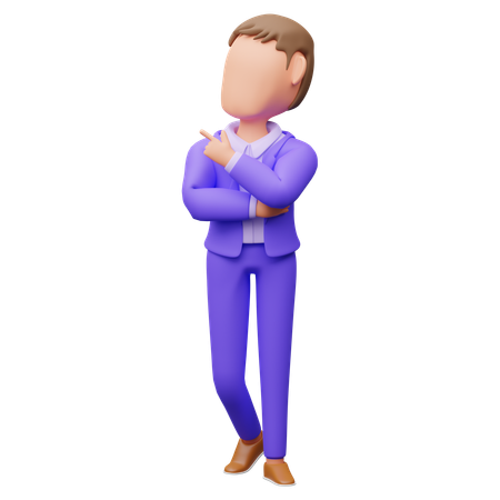 Businessman Pointing Upwards  3D Illustration