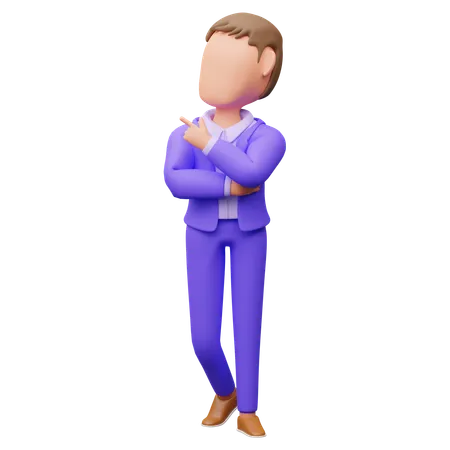 Businessman Pointing Upwards  3D Illustration