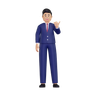 3d businessman pointing thumb
