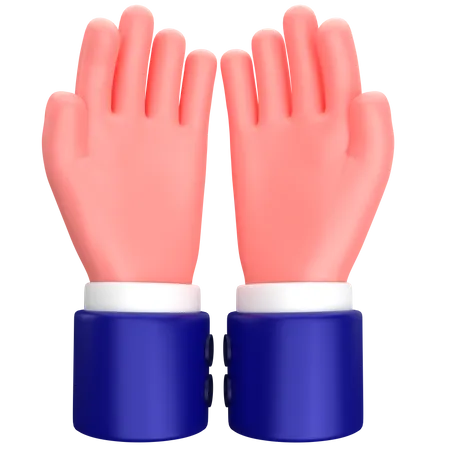 Businessman pray hand gesture  3D Icon