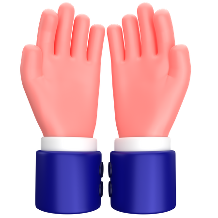 Businessman pray hand gesture  3D Icon