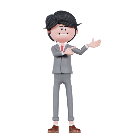 Businessman Presentation To Left  3D Icon