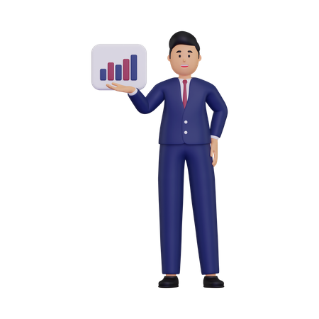 Businessman presenting  3D Icon