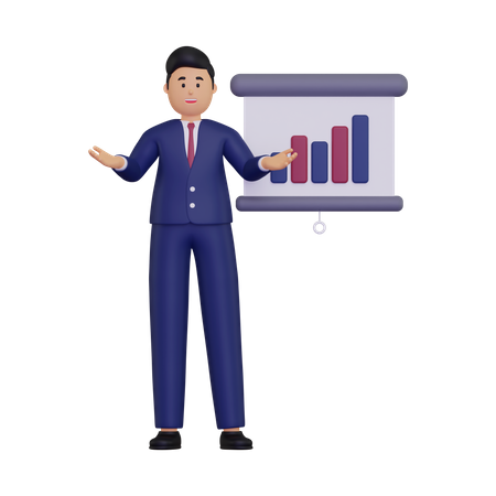 Businessman presenting  3D Icon