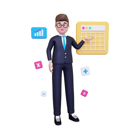 Businessman presenting  3D Illustration