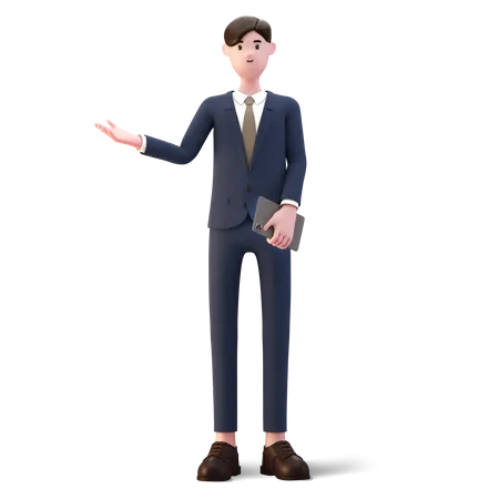 Businessman presenting  3D Illustration