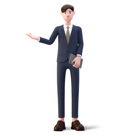 Businessman presenting 3D Illustration