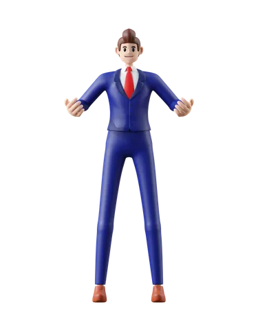 Businessman presenting gesture  3D Illustration