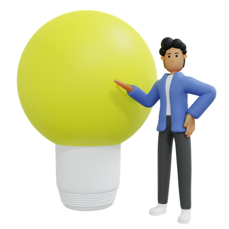 Businessman presenting idea  3D Icon