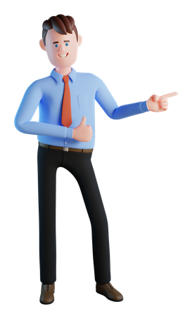 Businessman Presenting Something  3D Icon