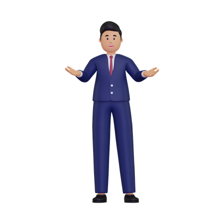 Businessman presenting something  3D Icon