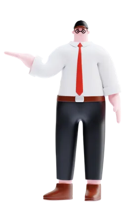 Businessman presenting something  3D Illustration