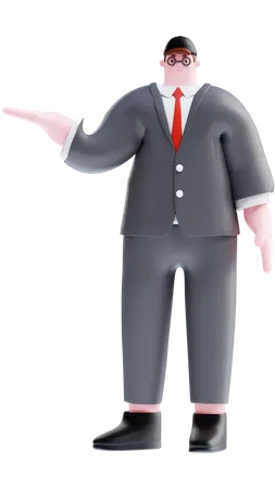 Businessman presenting something  3D Illustration