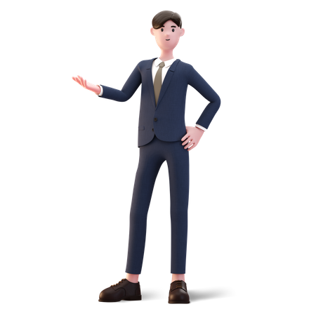 Businessman presenting something  3D Illustration