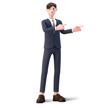 Businessman presenting something  3D Illustration