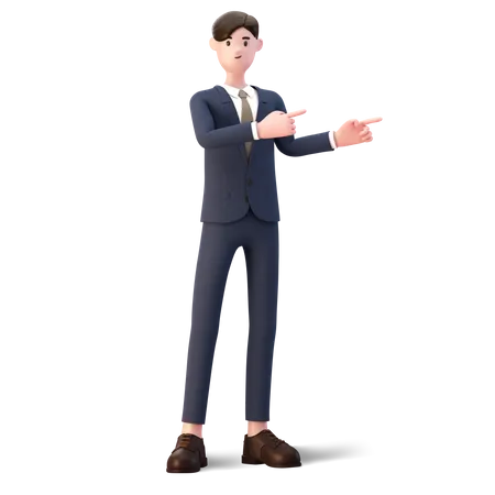 Businessman presenting something  3D Illustration