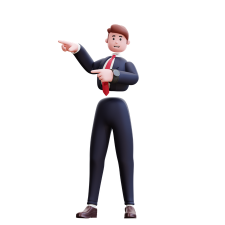 Businessman presenting something  3D Illustration