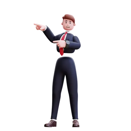 Businessman presenting something  3D Illustration