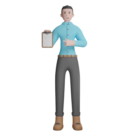 Businessman Presenting Something  3D Illustration