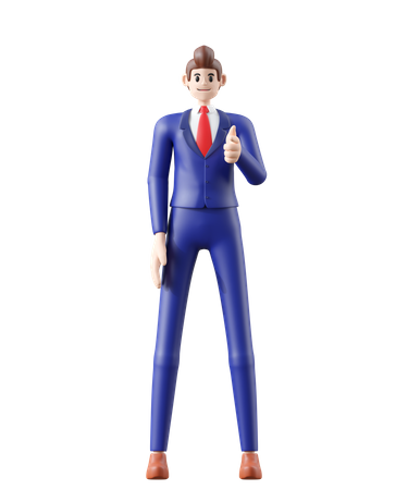 Businessman presenting something  3D Illustration