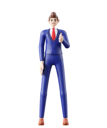 Businessman presenting something  3D Illustration