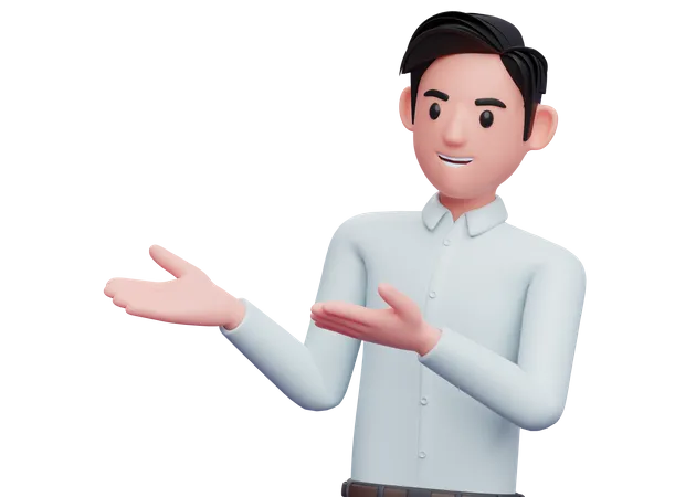 Businessman presenting something  3D Illustration