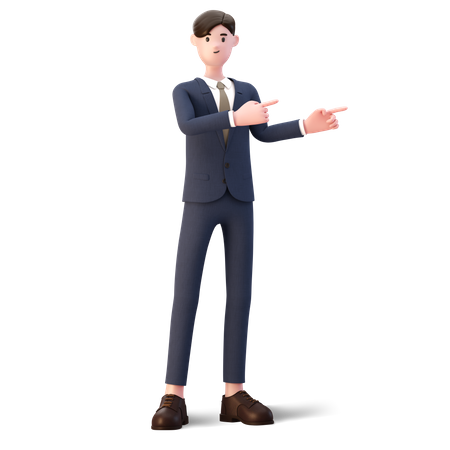 Businessman presenting something 3D Illustration