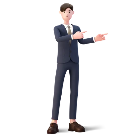 Businessman presenting something 3D Illustration