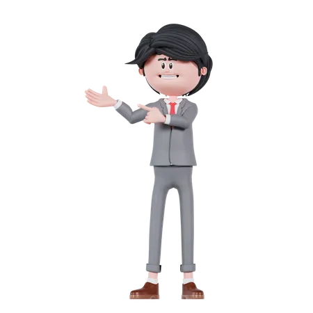 3 D Businessman Is Presentation 3D Illustration