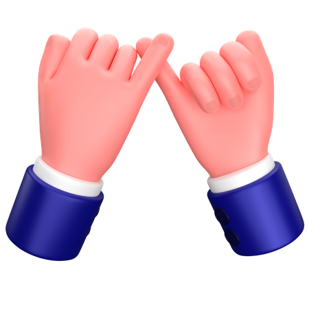 Businessman promise hand gesture  3D Icon