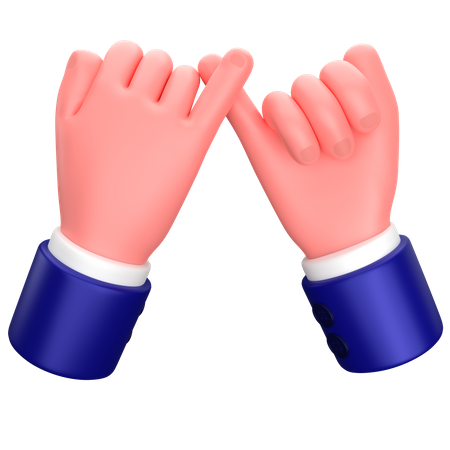 Businessman promise hand gesture  3D Icon
