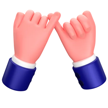 Businessman promise hand gesture  3D Icon