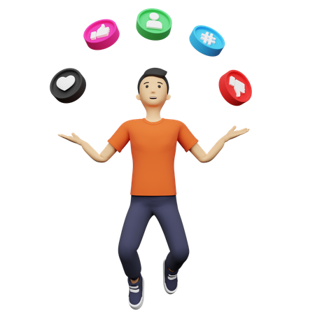 Businessman promoting on Social Media  3D Icon