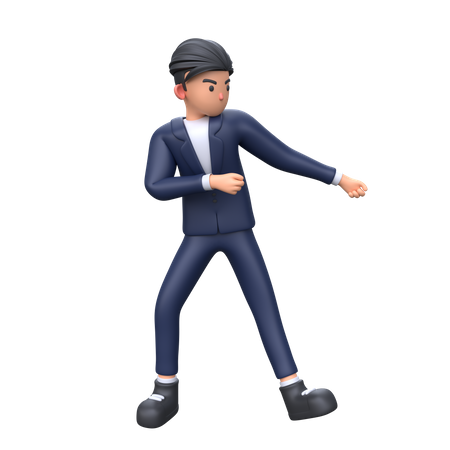 Businessman pulling something  3D Icon