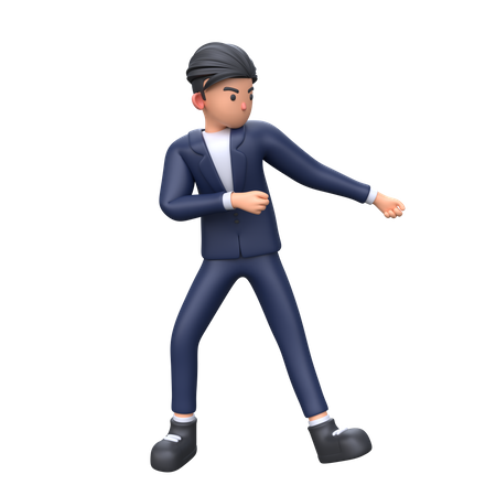 Businessman pulling something  3D Illustration