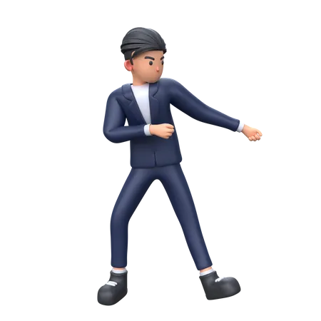 Businessman pulling something  3D Illustration