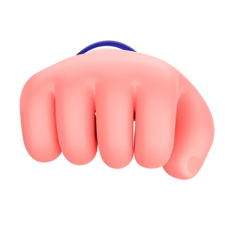 Businessman punch hand gesture  3D Icon